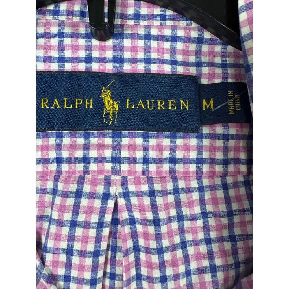 Polo Ralph Lauren Button up Shirt Gingham Check Mens Medium 100% Cotton